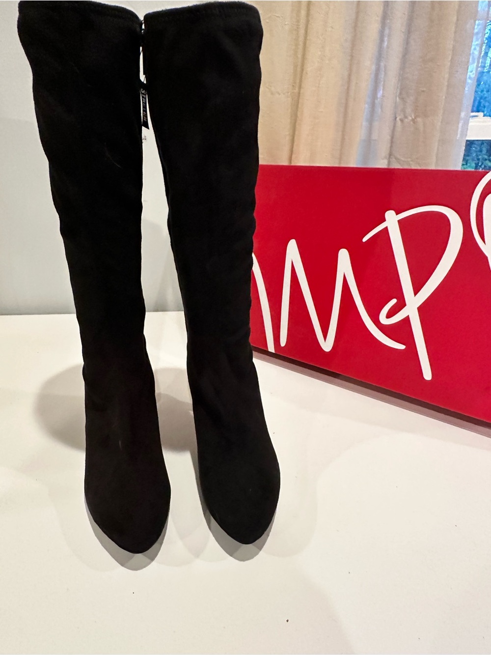 Impo Black Heeled Suede Stretch Boots